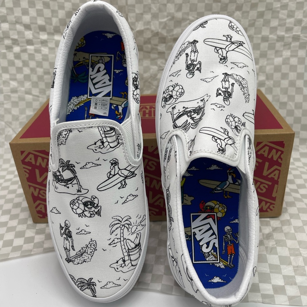 Vans Men’s Classic Slip-On Low Tide True White/True
VN0A5JLXBPD Sneakers - Picture 11 of 16